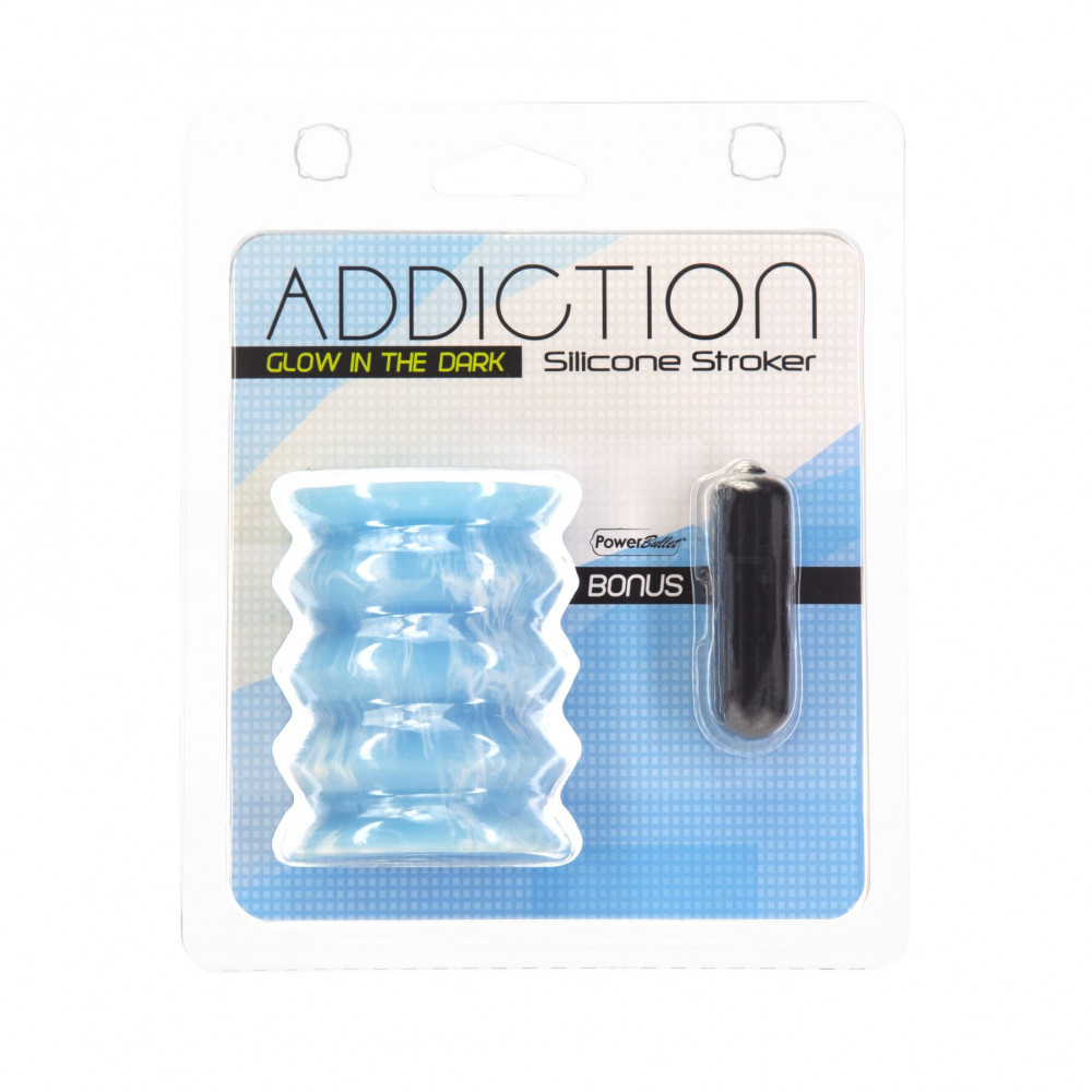 Другие мастурбаторы - Мастурбатор ADDICTION Silicone Reversible Stroker – Glow in the Dark 9