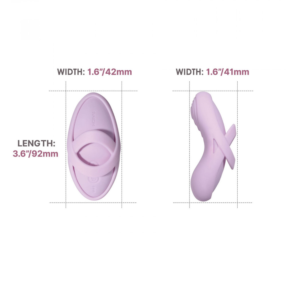 Вибропули и мини-вибраторы - Смарт-вибратор для клитора Svakom Echo 2 Pink Lilac, подогрев до 38 °C, съемная насадка на палец 5