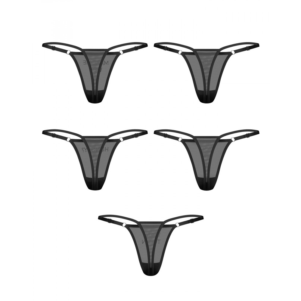 Жіноча еротична білизна - Набір трусиків Obsessive Violami 5-pack thong L/XL 1
