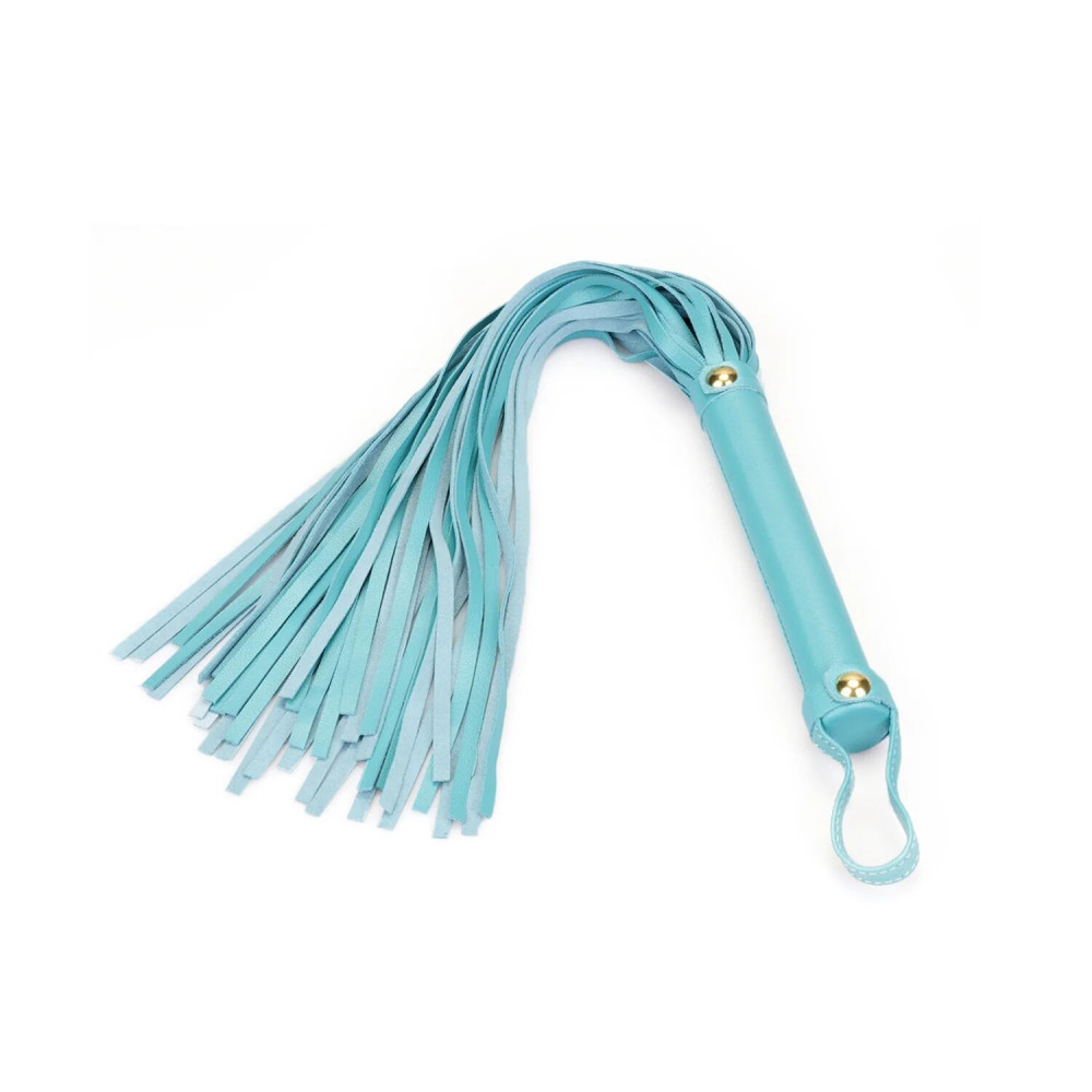 Плети, стеки, флоггеры, тиклеры - Флоггер Liebe Seele Blue Lamb leather Flogger with Velvet Lining