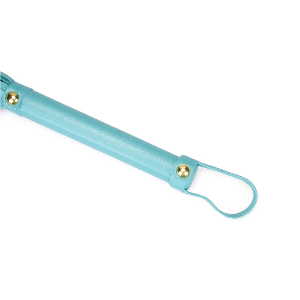Плети, стеки, флоггеры, тиклеры - Флоггер Liebe Seele Blue Lamb leather Flogger with Velvet Lining 2