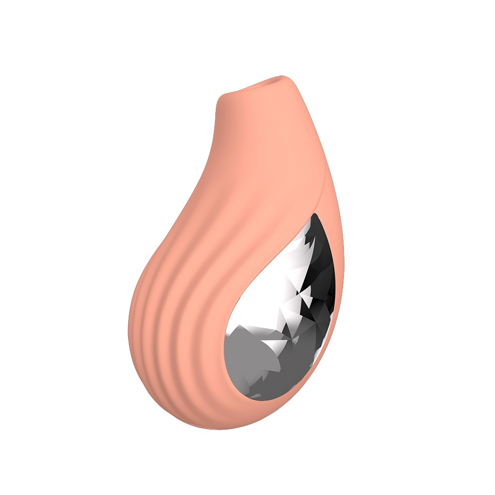Разное - Вакуумный стимулятор для клитора с вибрацией Chisa Kissen Aria , силиконовый, бежевый 2