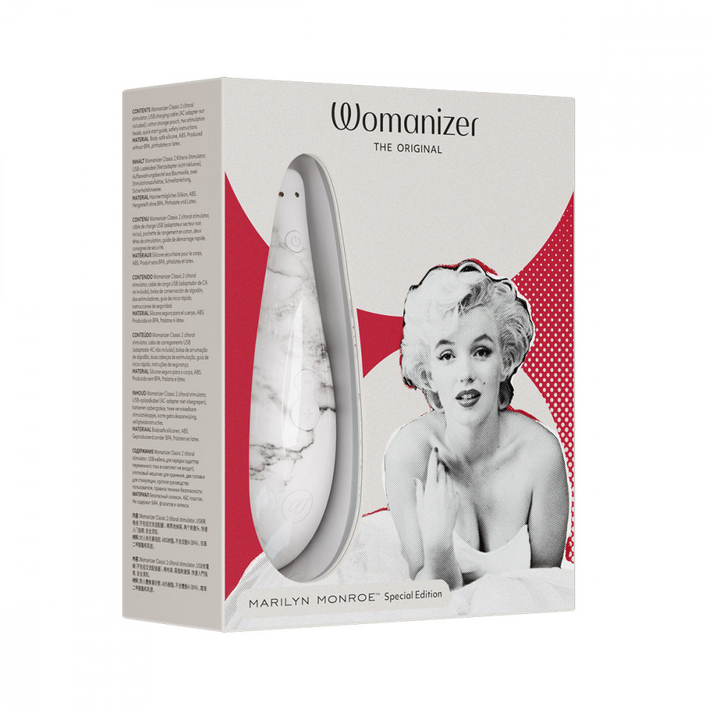 Вибраторы Womanizer - Вакуумный стимулятор клитора Womanizer Marilyn Monroe White Marble 27