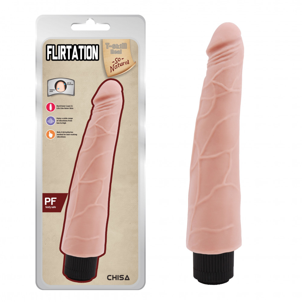 Секс игрушки - Вибромассажер из киберкожи реалистичный Chisa T-skin ReaL Flirtation, телесный