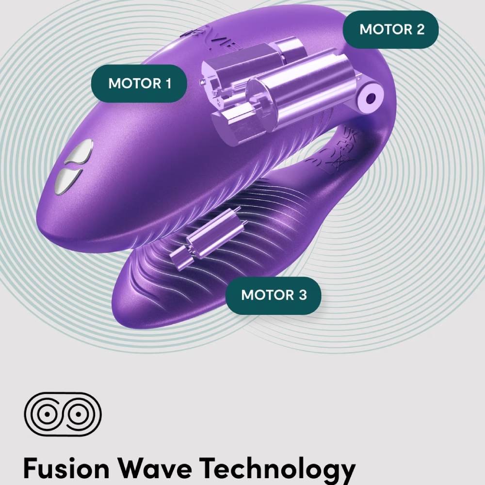 Игрушки для пар - Вибратор для пар We-Vibe Chorus Pro Cosmic Purple с пультом и приложением, фиолетовый 38