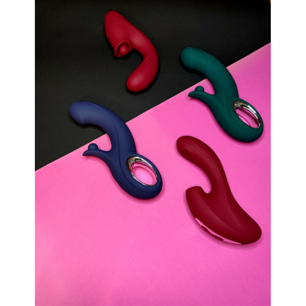 Разное - Вибратор-кролик с вакуумной стимуляцией Chisa Kissen Nymph, силиконовый, красный, 18 х 3.5 см 8