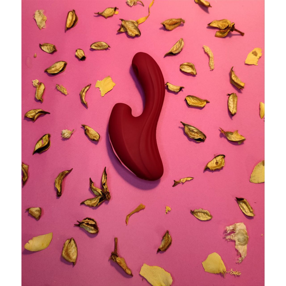 Разное - Вибратор-кролик с вакуумной стимуляцией Chisa Kissen Nymph, силиконовый, красный, 18 х 3.5 см 7