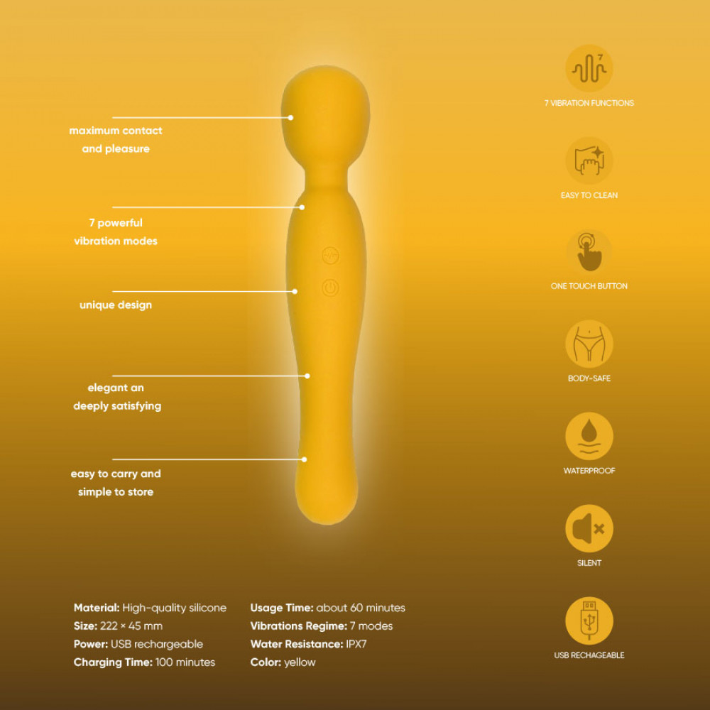 Для LGBTQ+ - Вібратор-мікрофон Sweet Em, жовтий 6