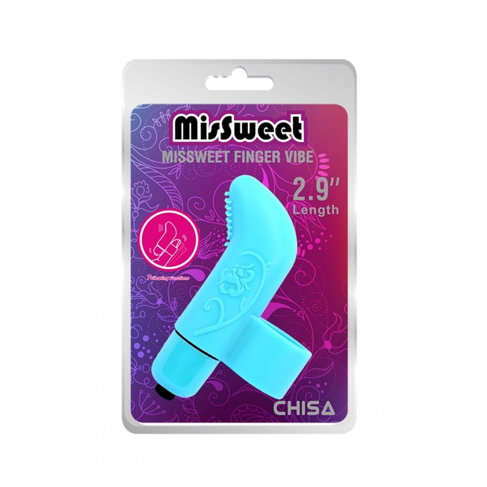 Разное - Вибратор на палец с рельефом Chisa MisSweet Finger Vibe, голубой 4