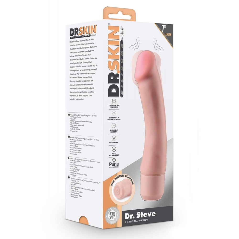 Разное - Вибратор реалистичный Blush Dr.Skin Dr.Steve, бежевый 4