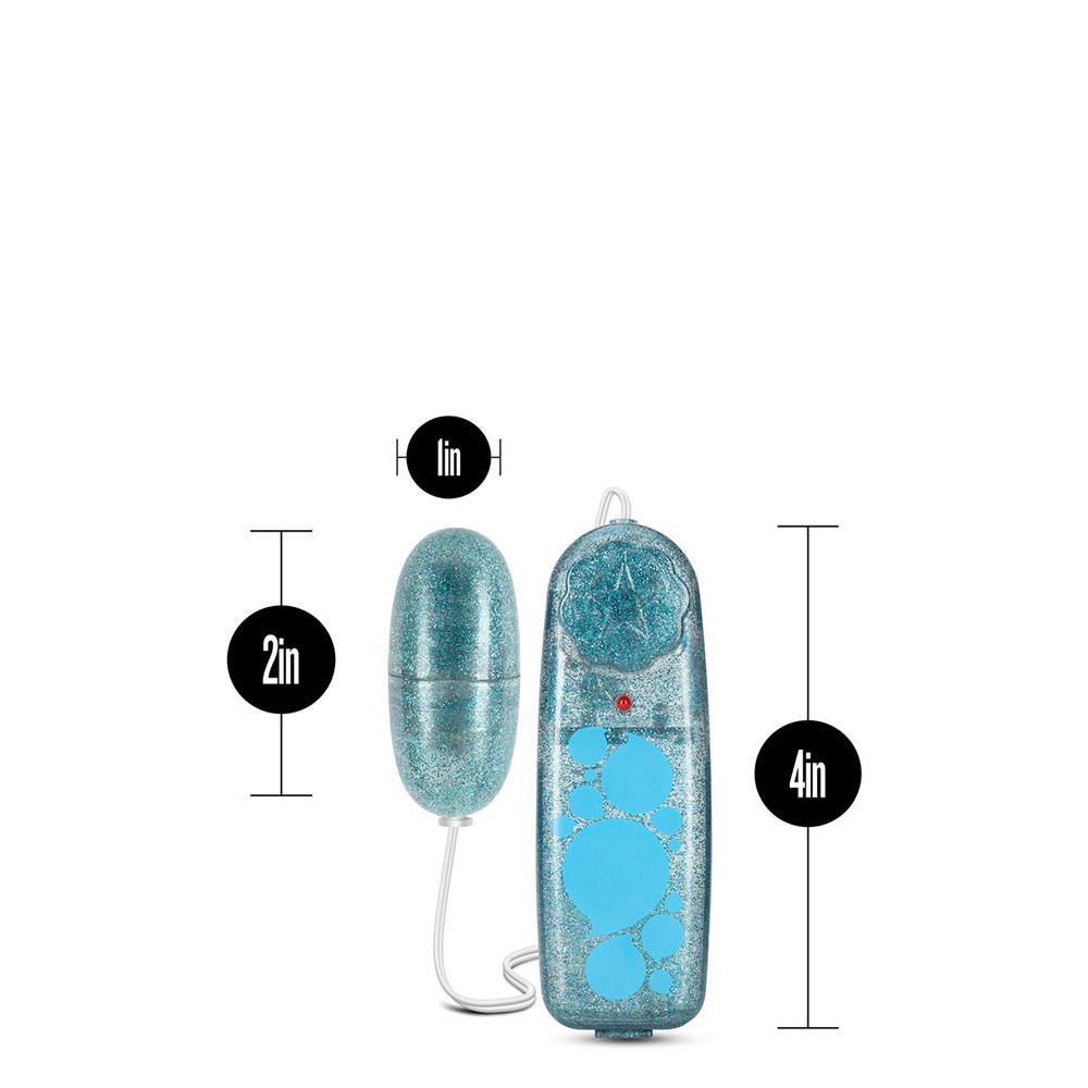 Вагінальні кульки та тренажери - Вібратор-яйце з пультом управління B Yours, синє, 5,7 × 2,5 см 2