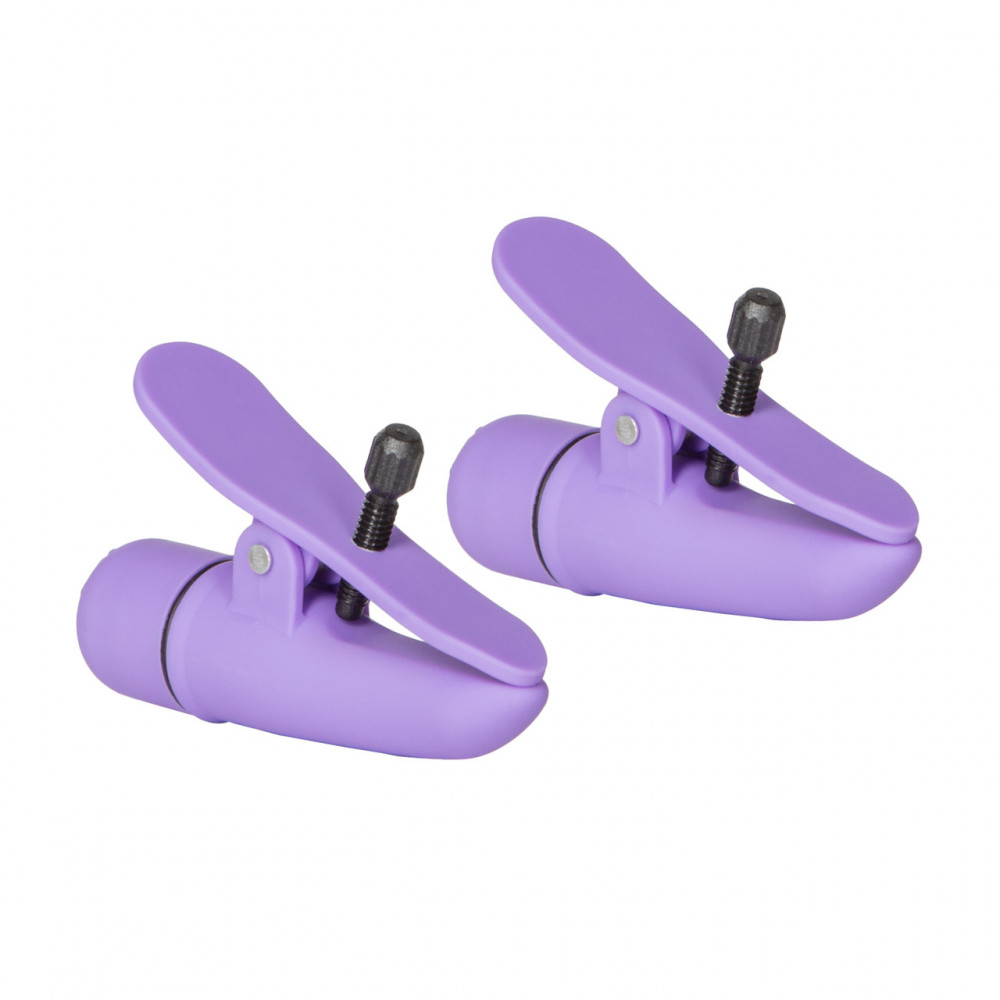 Секс игрушки - Зажимы на соски с вибрацией California Exotic Novelties, фиолетовые, 7 см 5