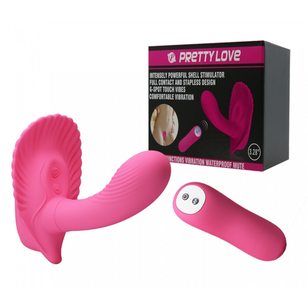 Вибратор - Вибробабочка с стимулятором клитора PRETTY LOVE - Powerful Shell Stimulator , BI-014368W-3