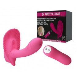 Вибробабочка с стимулятором клитора PRETTY LOVE - Powerful Shell Stimulator , BI-014368W-3