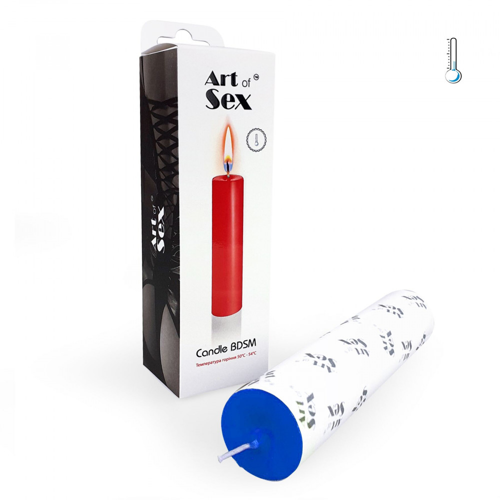 БДСМ аксессуары - Синяя свеча восковая Art of Sex size M 15 см низкотемпературная 1