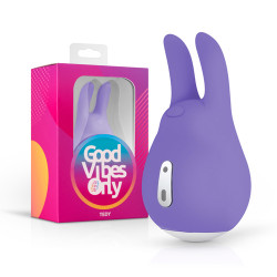 GVO009 Вибратор для клитора с ушками Tedy Good Vibes Only, силиконовый, фиолетовый, 9.5 см