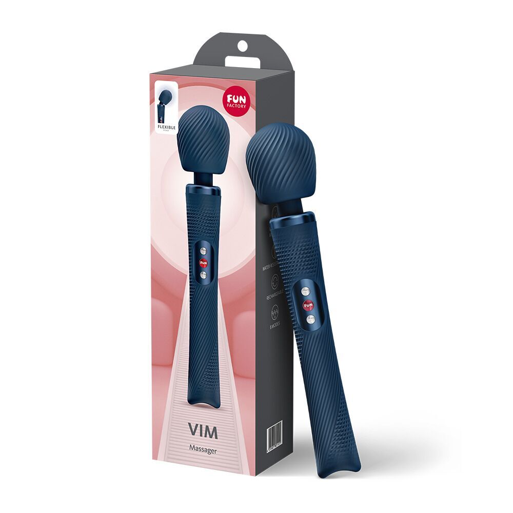 Секс іграшки - Вібромасажер Fun Factory VIM Vibrating Wand Nightblue (м'яте паковання!!!) 6