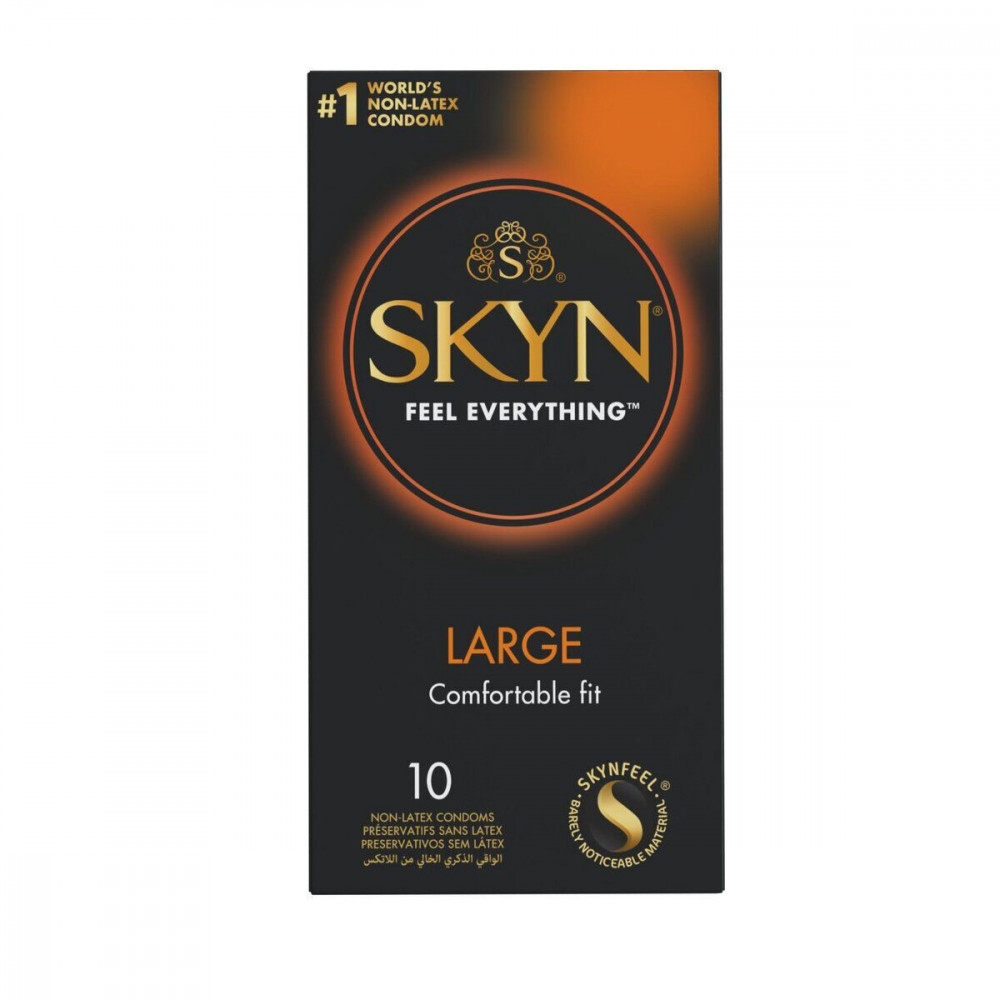Секс игрушки - Безлатексные премиум-презервативы SKYN Large 10 шт, увеличенный размер (мятая упаковка!!!)