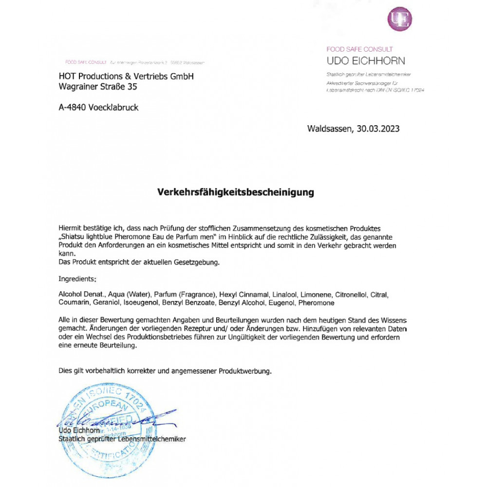 Разное - Духи с феромонами мужские SHIATSU Pheromone Fragrance men lightblue, 15 мл 9