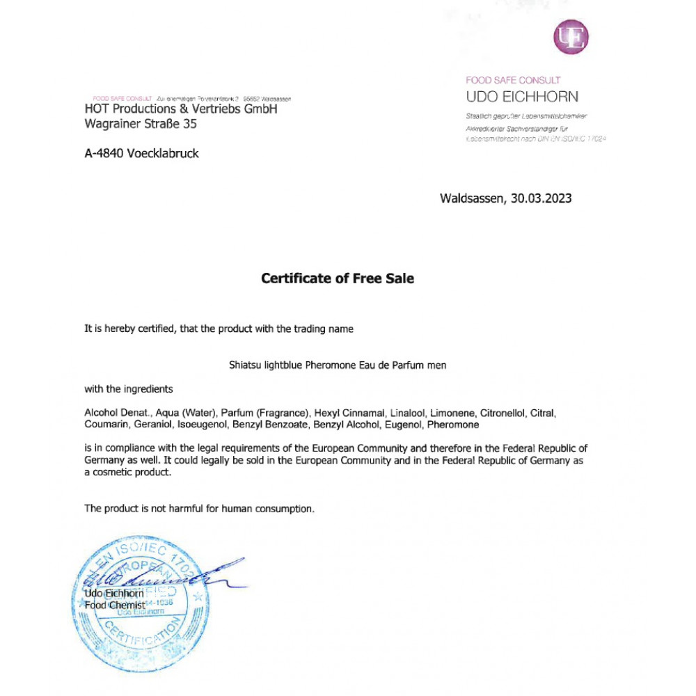 Разное - Духи с феромонами мужские SHIATSU Pheromone Fragrance men lightblue, 15 мл 8