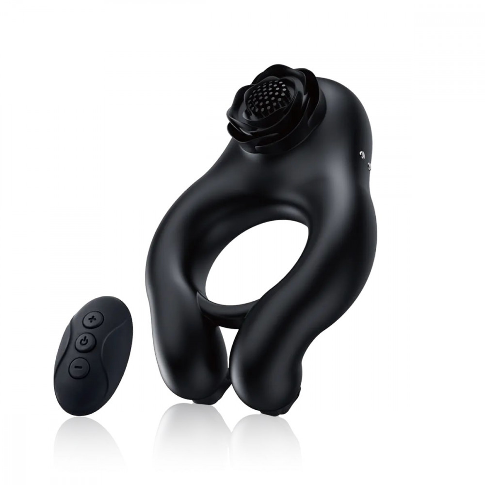 Эрекционные кольца с вибрацией - Эрекционное кольцо с дистанционным пультом BeYourLover ABE PENIS RING, чёрное