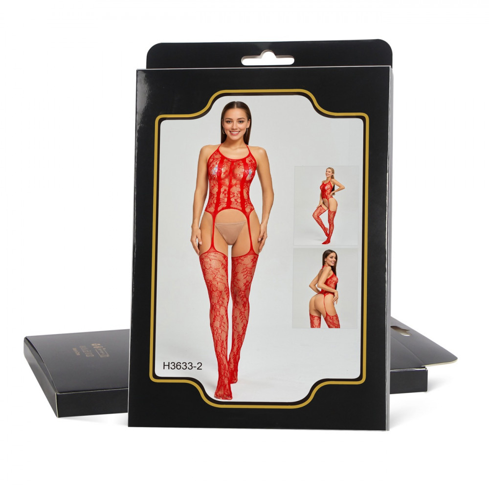 Різне - Комбінезон відкритий Star Night мереживний, червоний, XS-M 4