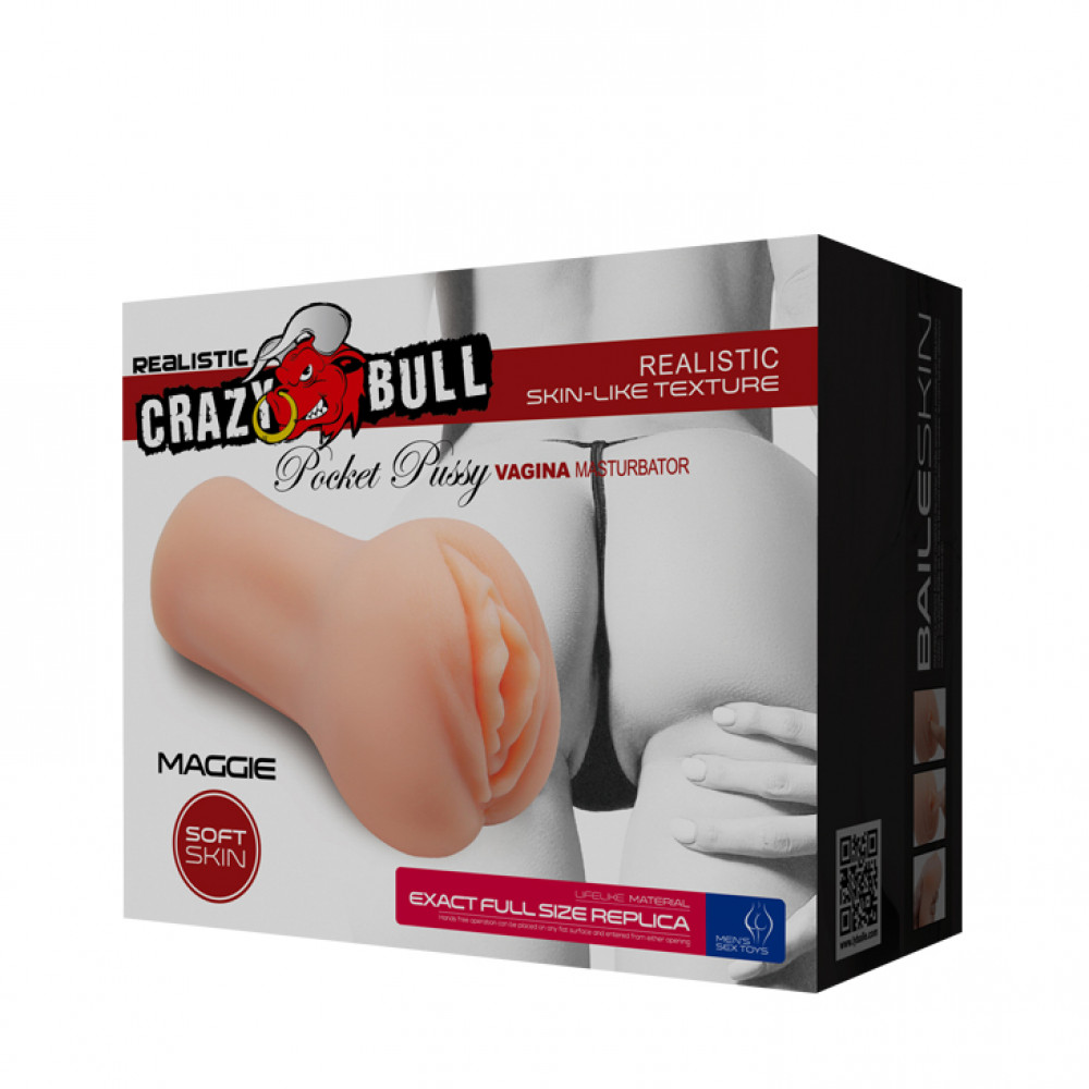 Мастурбаторы без вибрации - Мастурбатор вагина Crazy Bull Maggie телесный, 15.2 х 8.5 см 7