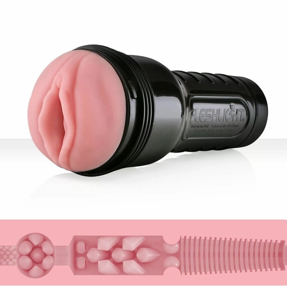 Секс игрушки - Мастурбатор вагина в колбе Pink Lady Destroya Fleshlight, рельефный, киберкожа, бежевый 1