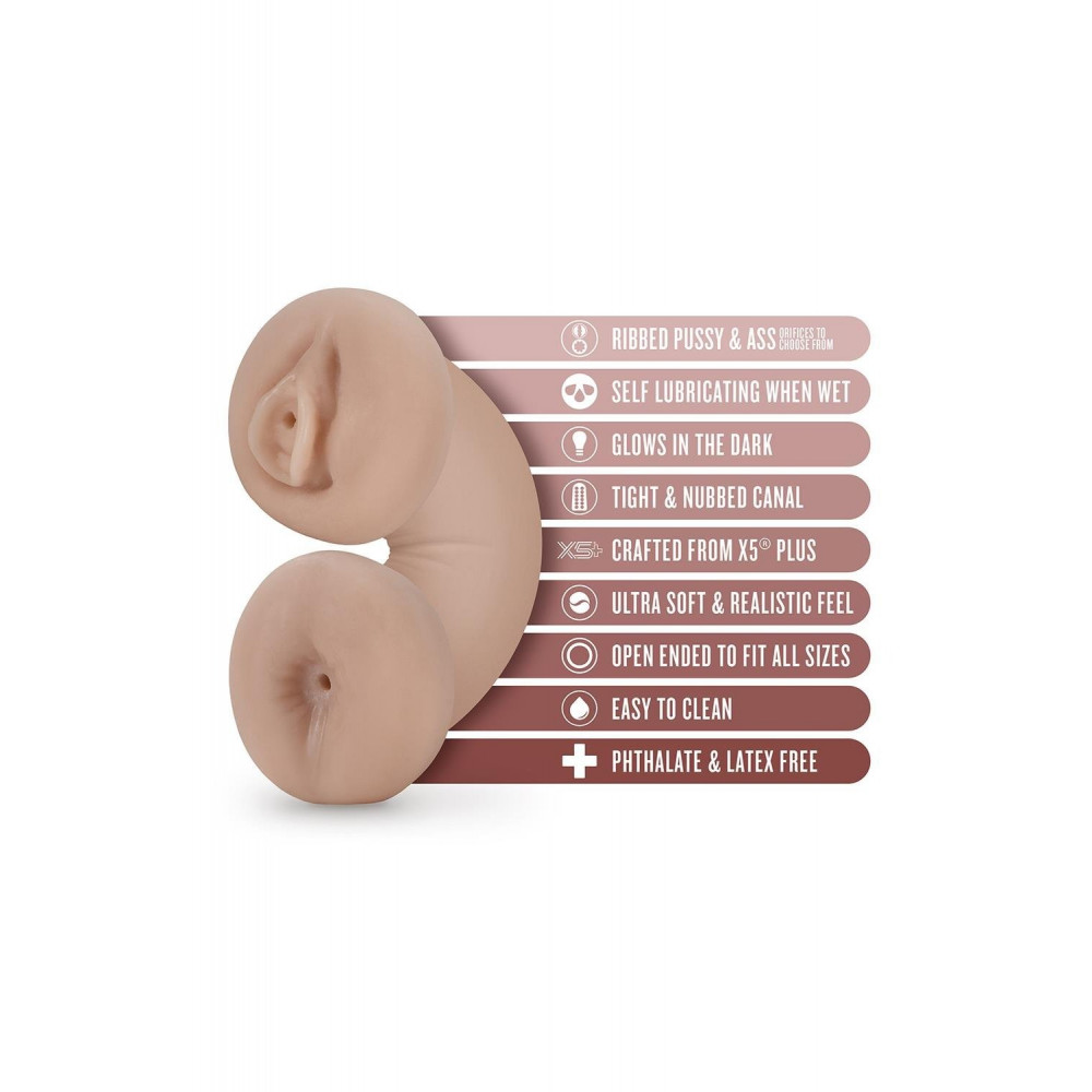 Разное - Мастурбатор вагина и анус Blush Enlust Tasha иллюмистентные, бежевый 3