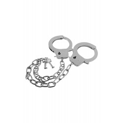 Металлические наручники GP Metal Handcuffs на длиной цепочке, серебристые