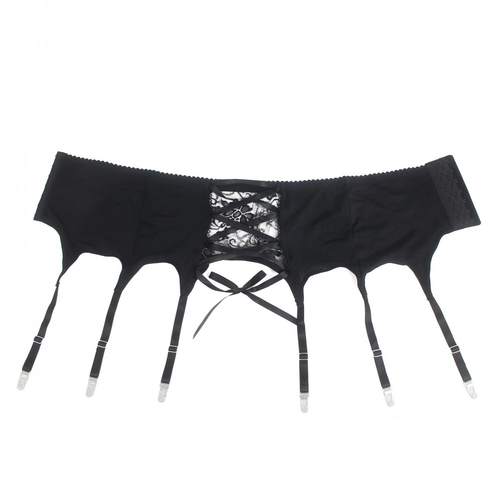 Різне - Чоловічий мереживний пояс з підв'язками Star Night чорний, M 7