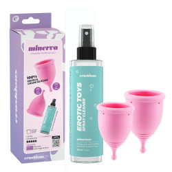 Набір менструальних чаш CRUSHIOUS Minerva, S і L, з чохлом і очищувачем іграшок, 150 мл