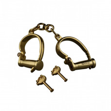 Наручники з коротким ланцюжком, металеві, золоті