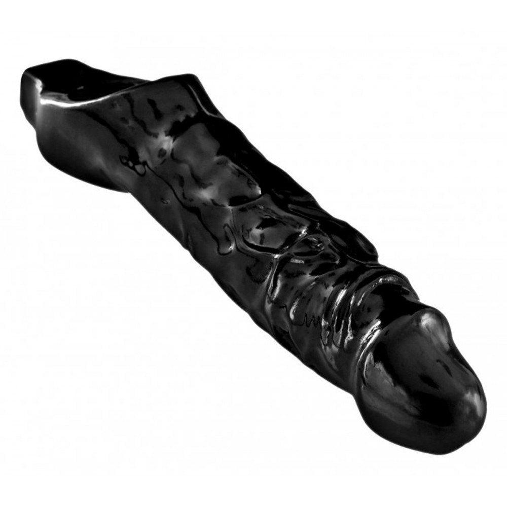 Секс игрушки - Насадка на пенис удлиняющая Mamba Master Series, черная, 23 х 4.6 см 2