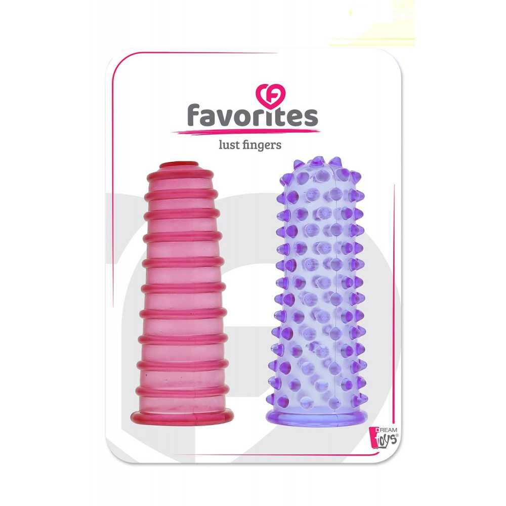 Разное - Насадки на палец ребристые DreamToys Favorites Lust Fingers разноцветные