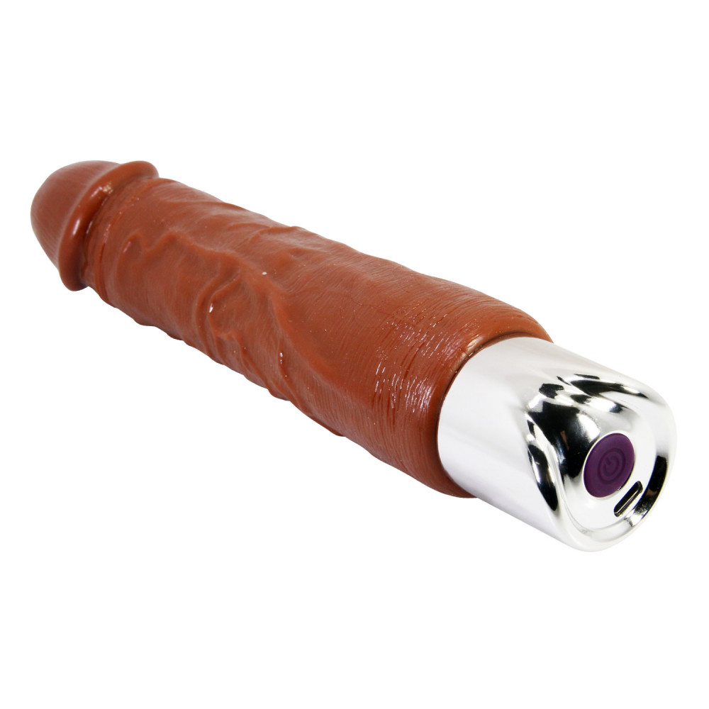  - Перезаряжаемый вибратор реалистик Pretty Love - Rufus Pro Realistic Vibrating Dildo Brown, BW-500082DC 3