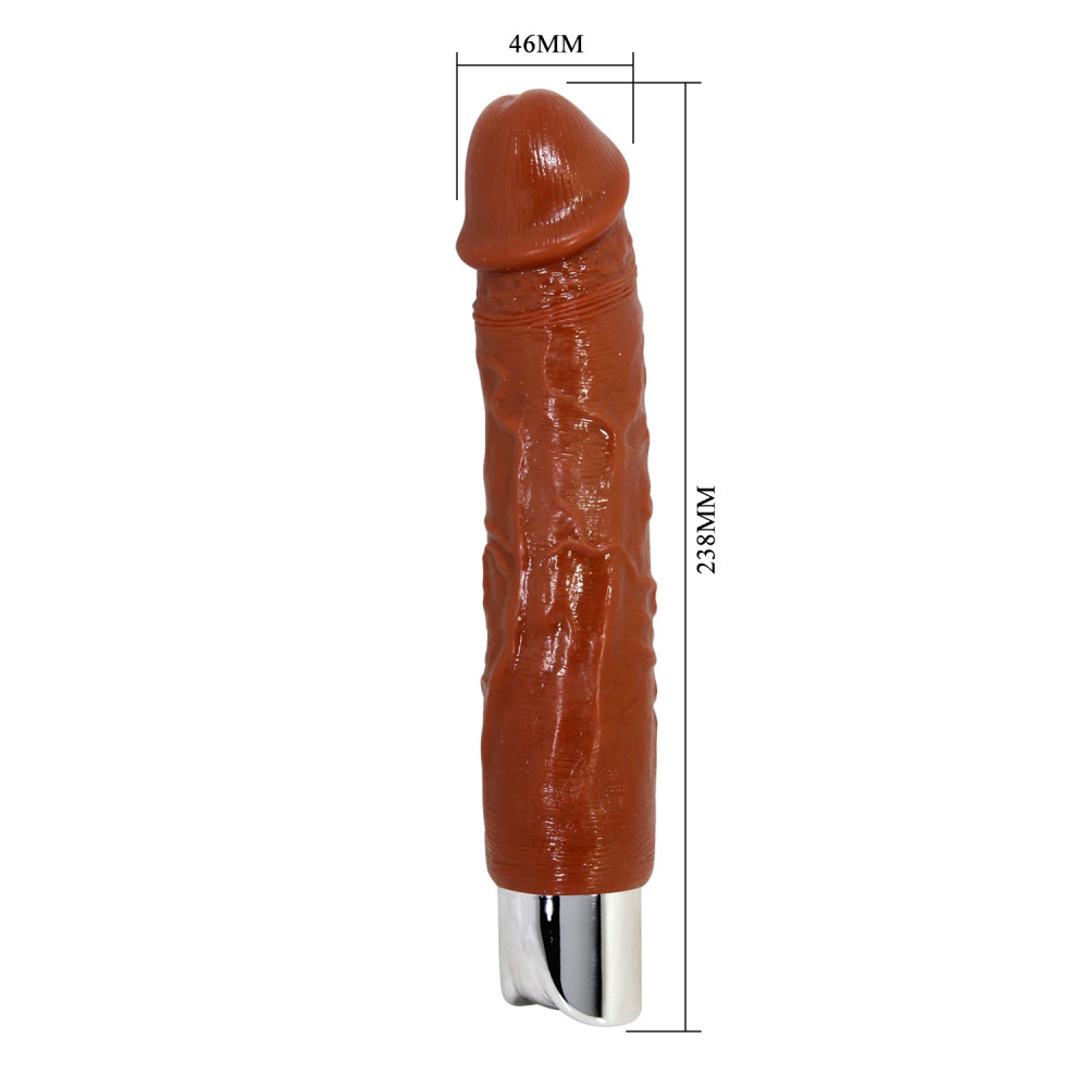  - Перезаряжаемый вибратор реалистик Pretty Love - Rufus Pro Realistic Vibrating Dildo Brown, BW-500082DC 5