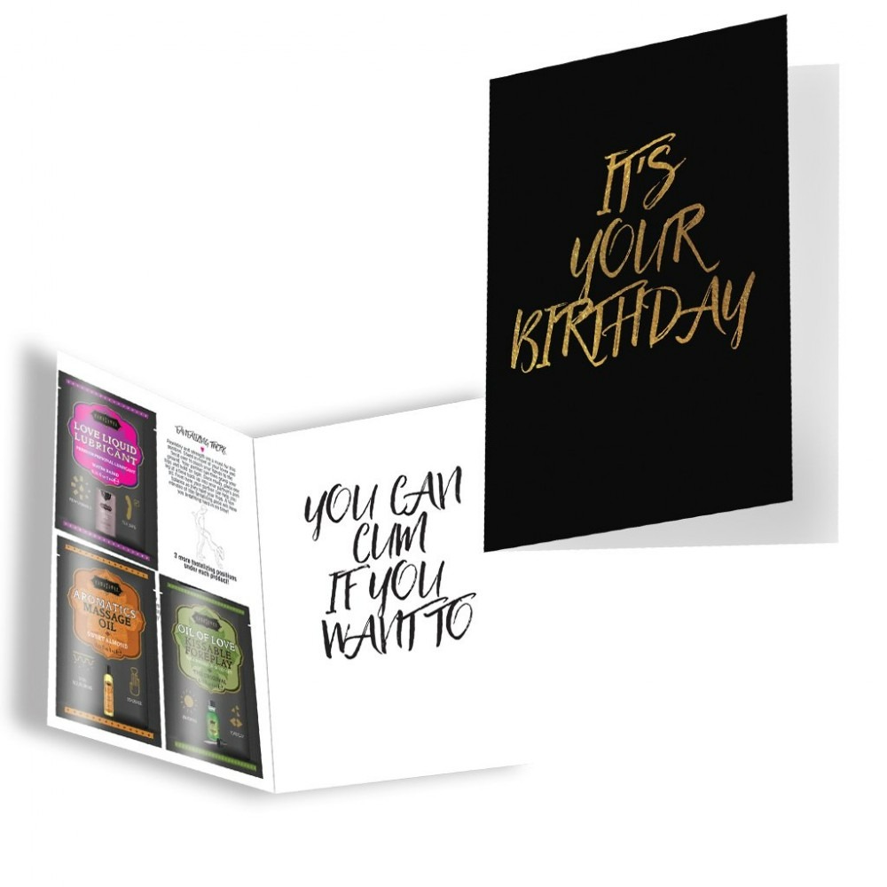 Лубриканты - Подарочная открытка с набором Сашетов и Конверт на День Рождения Kama Sutra