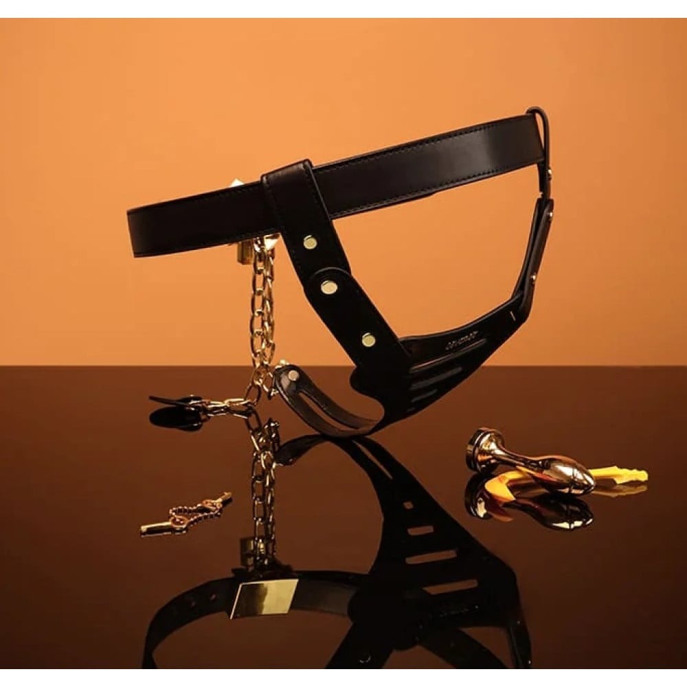  - Пояс вірності Lockink Sevanda Beg & Ask Chastity Pants з повідцем та анальною пробкою, L 10