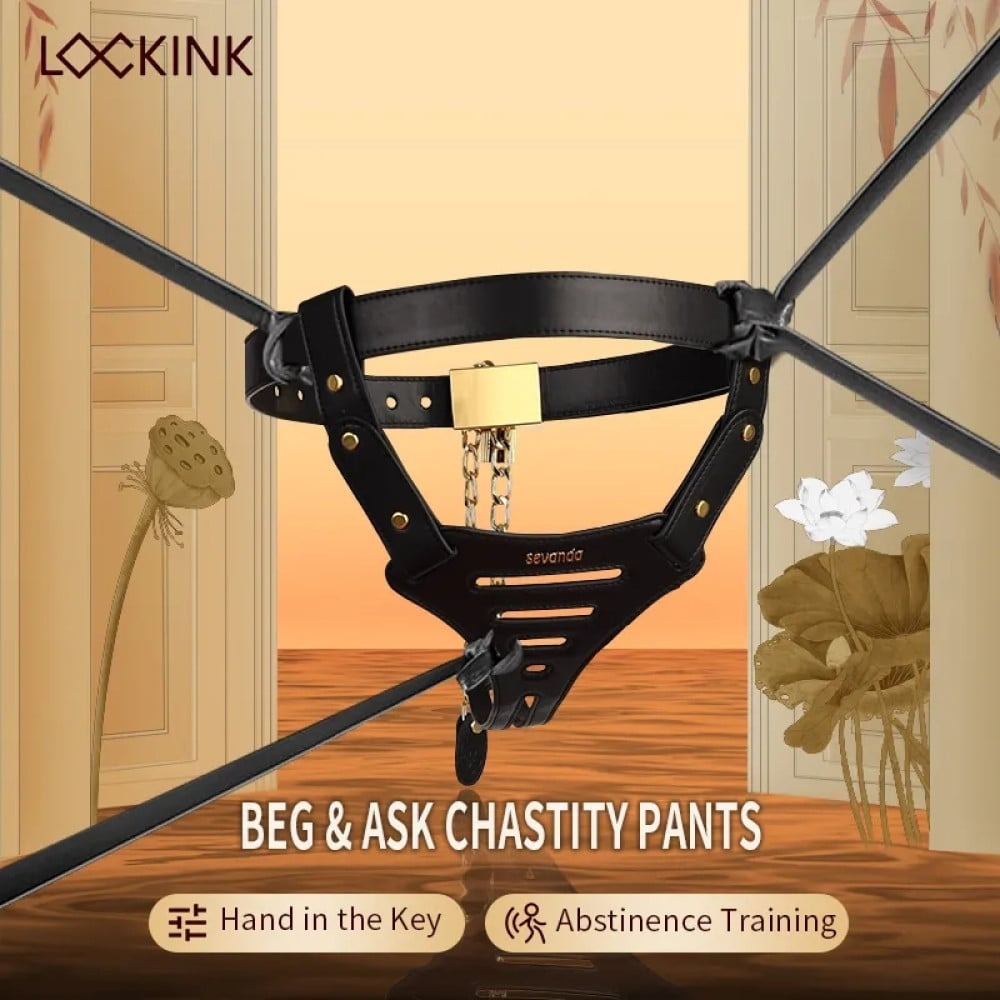 - Пояс вірності Lockink Sevanda Beg & Ask Chastity Pants з повідцем та анальною пробкою, L 9