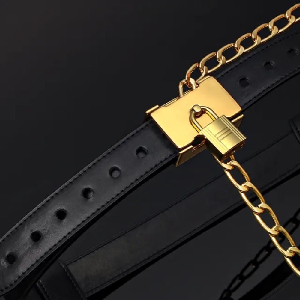  - Пояс вірності Lockink Sevanda Beg & Ask Chastity Pants з повідцем та анальною пробкою, L 14