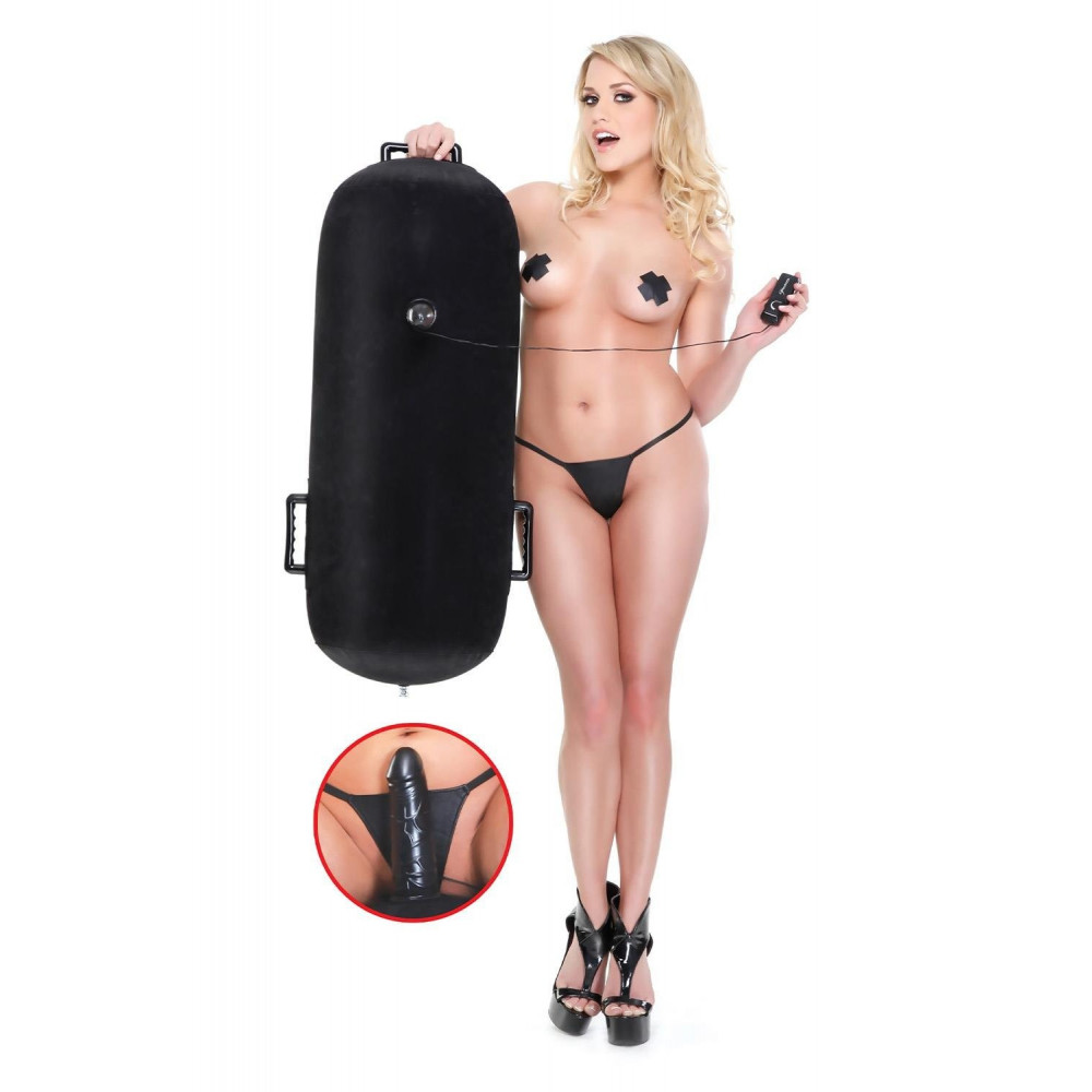  - Надувний валик-пуф Pipedream Fetish Fantasy Series Inflatable Luv з реалістичним вібратором, чорний 2