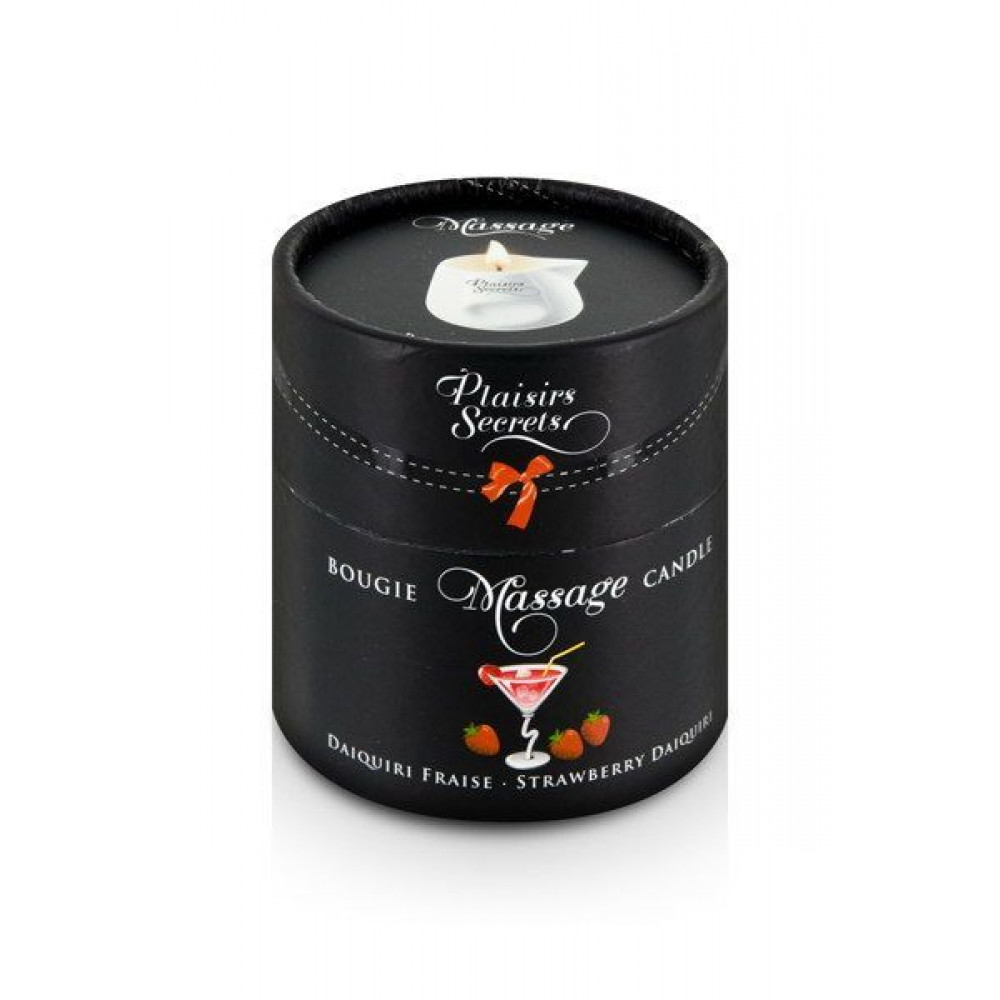 Массажные свечи - Массажная свеча Plaisirs Secrets Strawberry Daiquiri (80 мл) подарочная упаковка, керамический сосуд 1
