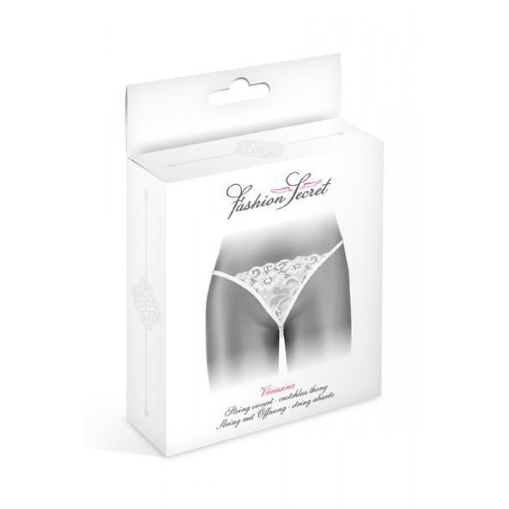 Сексуальные трусики - Трусики-стринги с жемчужной ниткой Fashion Secret VENUSINA White 1