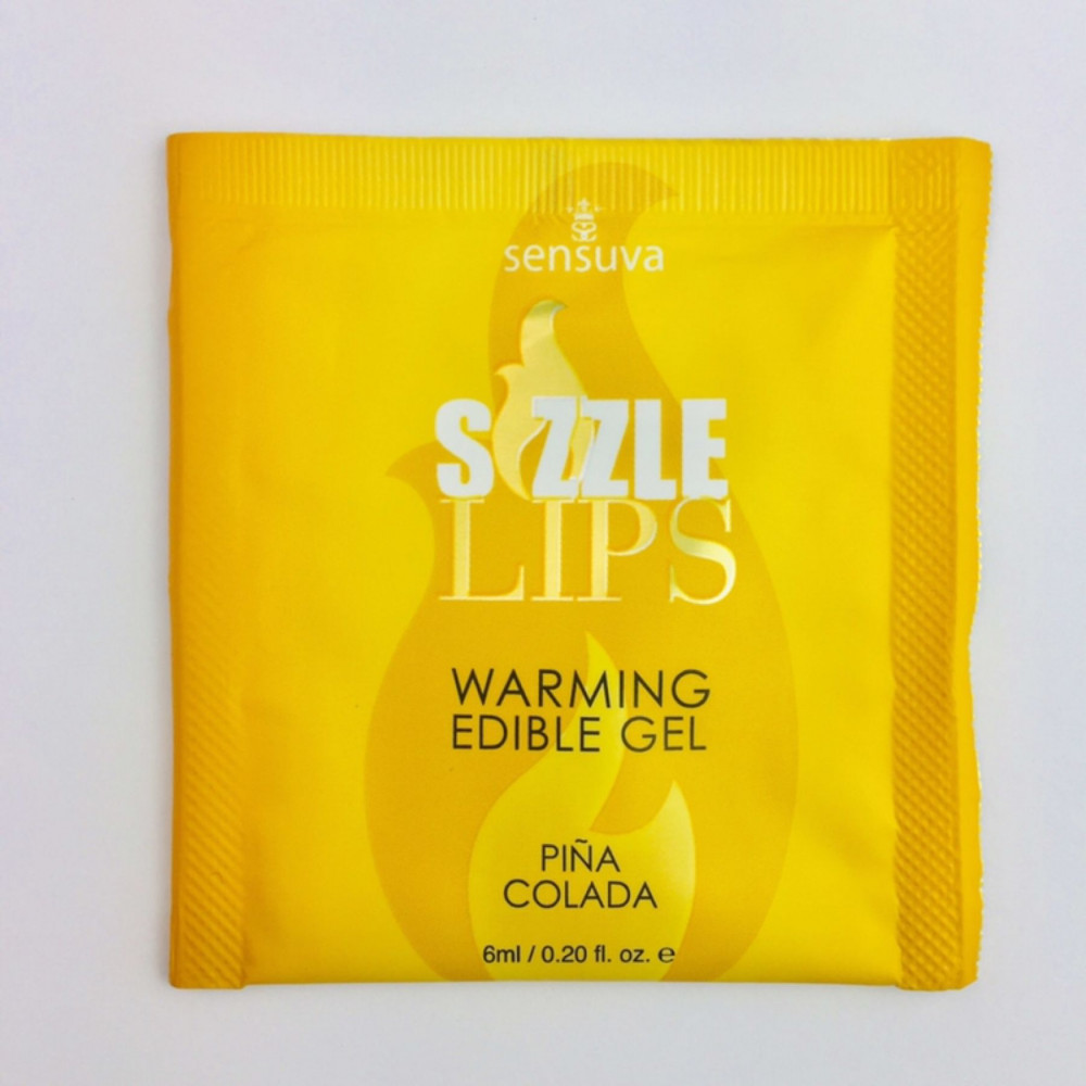 Массажные масла и свечи - Пробник массажного геля Sensuva - Sizzle Lips Pina Colada (6 мл)
