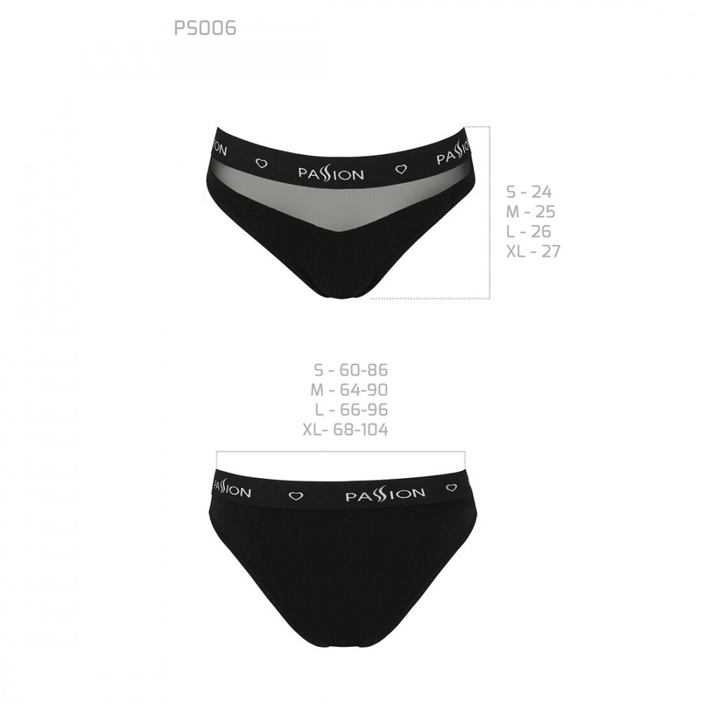 Эротические комплекты - Трусики с прозрачной вставкой Passion PS006 PANTIES black, size M 2