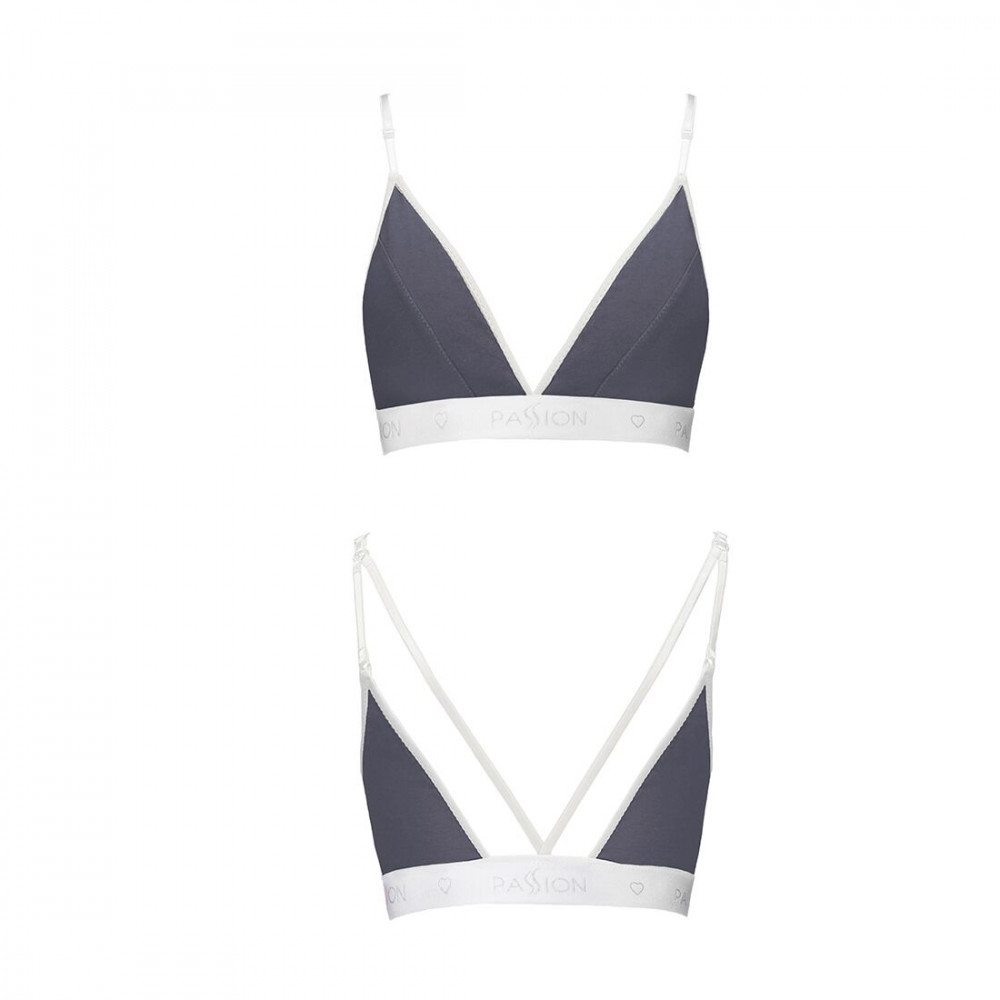 Різне - Спортивний топ з подвійними бретелями Passion PS007 TOP XL, dark grey 3