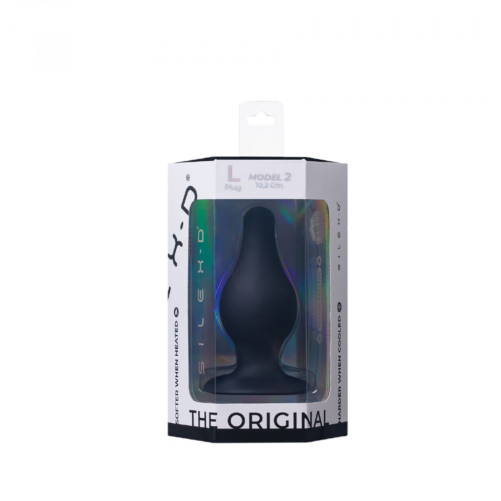 Анальные игрушки без вибрации - Анальная пробка SilexD (Model 2 size L) двухслойная, силикон+Silexpan, диаметр 4,5 см 3