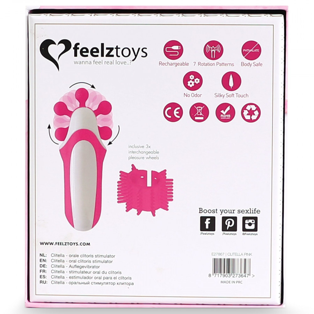 Клиторальный вибратор - Стимулятор с имитацией оральных ласк FeelzToys - Clitella Oral Clitoral Stimulator Pink 1