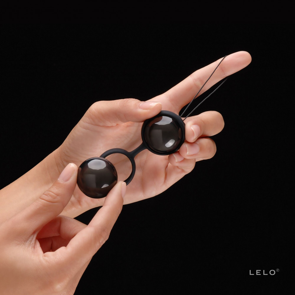 Вагинальные шарики - Вагинальные шарики LELO Luna Beads Noir Black, смещенный центр тяжести, диаметр 2,9 см, 2х37 г 2